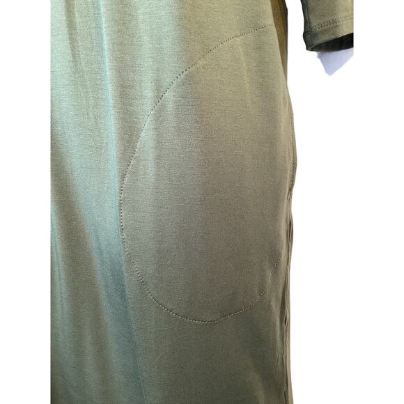 NWT Garnet Hill Luna-Lace Inset Sheath Dress XS Green Stretch Pockets Zip Accent - Picture 6 of 16